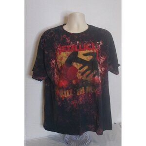 Vintage VTG Metallica Kill Em All Black All Over Print T-Shirt Size XL